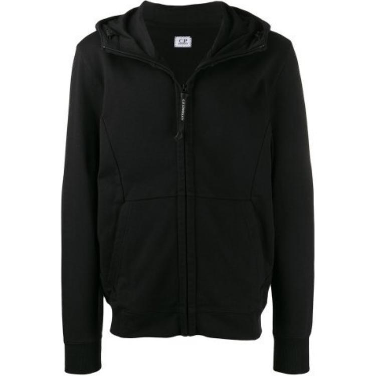 C.P. Company Black Zip-Up Hoodie Jacket with Long Sleeves CMSS003A005086W999