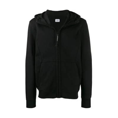 C.P. Company Black Zip-Up Hoodie Jacket with Long Sleeves CMSS003A005086W999