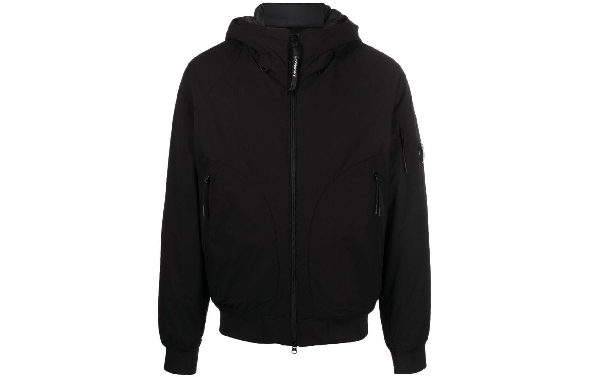 C.P. Company Black Zip-Up Hoodie Jacket with Long Sleeves 15CMOW173A004117A15350