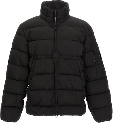 C.P. Company Black Zip-Up Jacket with Logo Patch and Stand Collar CMOW016A005904G999 Buy C.P. Company Black Zip-Up Jacket with Logo Patch and Stand Collar CMOW016A005904G999
