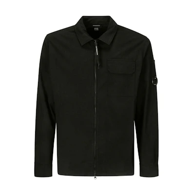 C.P. Company Black Zip-Up Pocket Jacket Long Sleeve CMOS124A110143G999-black