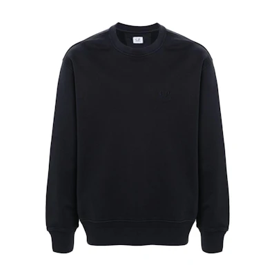 C.P. Company Blue Crewneck Logo Patch Long Sleeve Sweatshirt CMSS098B110044G888