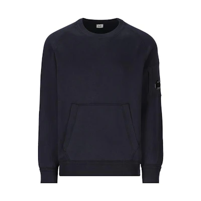 C.P. Company Blue Crewneck Pullover Sweatshirt Long Sleeve Solid Color 15CMKN064A005805G888