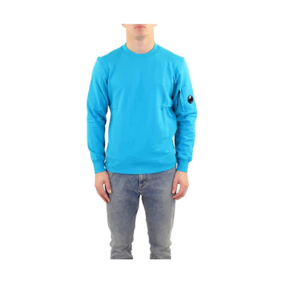 C.P. Company Blue Crewneck Slim Fit Pullover Long Sleeve Sweatshirt CMSS022005086W825