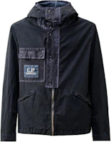 C.P. Company Blue Hooded Zip-Up Embroidered Jacket CMOW133A-006233G-886 C.P. Company Blue Hooded Zip-Up Embroidered Jacket CMOW133A-006233G-886