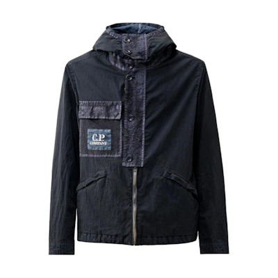 C.P. Company Blue Hooded Zip-Up Embroidered Jacket CMOW133A-006233G-886