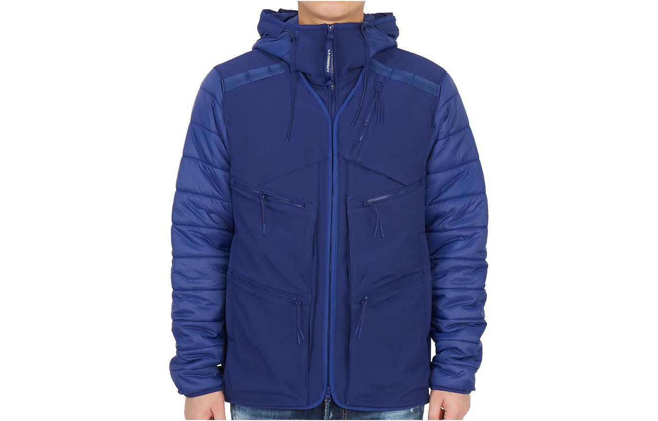 C.P. Company Blue Hooded Zip-Up Jacket 11CMOW106A006097M878
