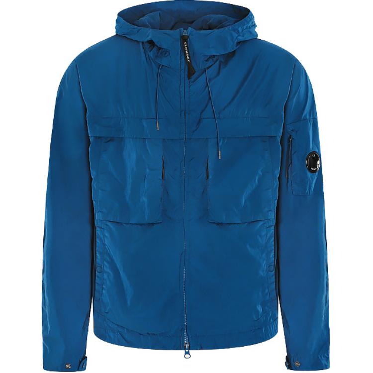 C.P. Company Blue Hooded Zip-Up Jacket CMOW036A005904G848