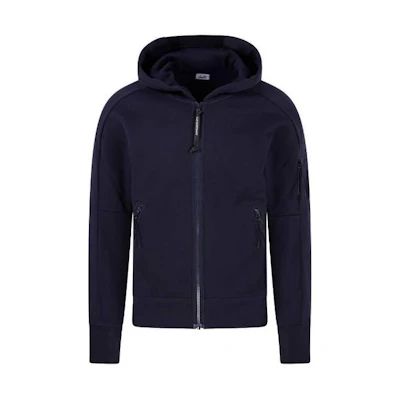 C.P. Company Blue Hoodie with Zipper and Long Sleeves 15CMSS400A005086W888