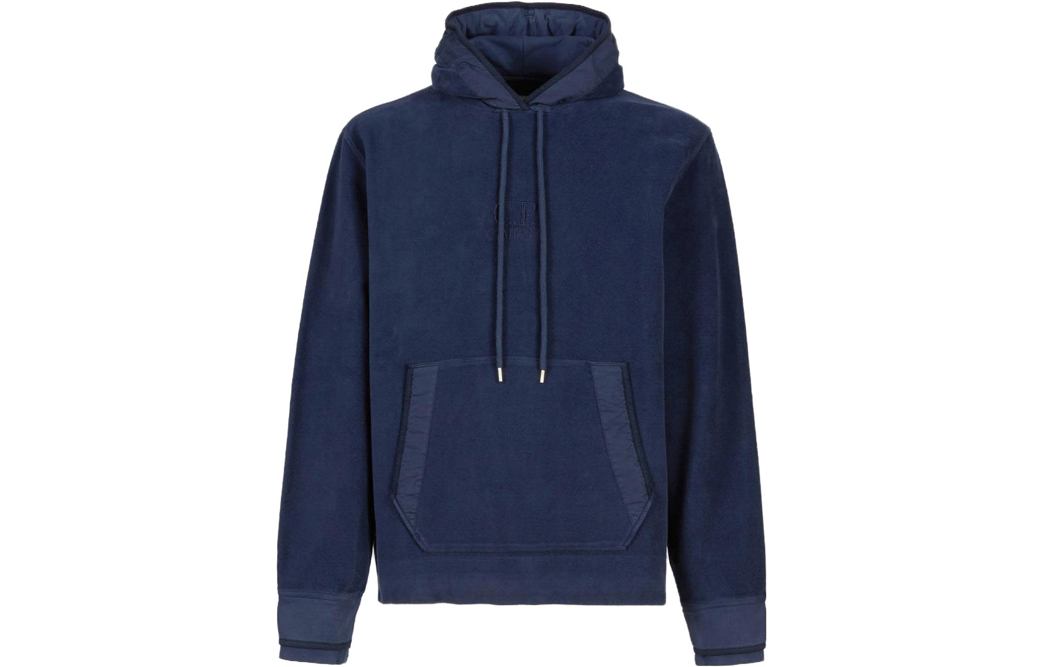 C.P. Company Blue Solid Color Hoodie Pullover Long Sleeve Sweatshirt 15CMSS262A006614G880