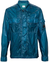 C.P. Company Blue Solid Color Zipper Collared Jacket 16CMSH113A110030G848 C.P. Company Blue Solid Color Zipper Collared Jacket 16CMSH113A110030G848