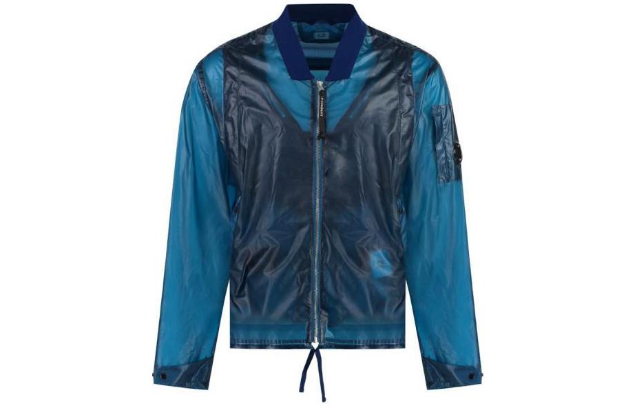 C.P. Company Blue Zip-Up Collared Long-Sleeve Jacket 16CMOW284A110077G848