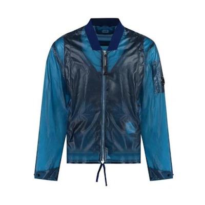 C.P. Company Blue Zip-Up Collared Long-Sleeve Jacket 16CMOW284A110077G848