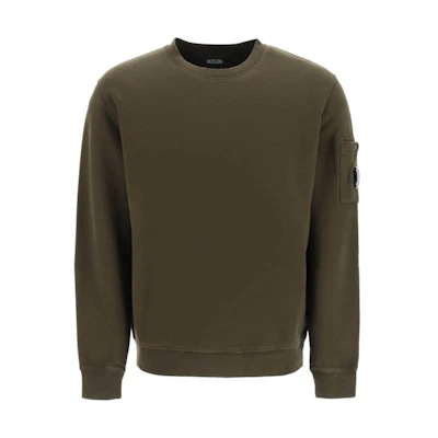 C.P. Company Brown Crewneck Sweatshirt with Logo 13CMSS008A006372R683
