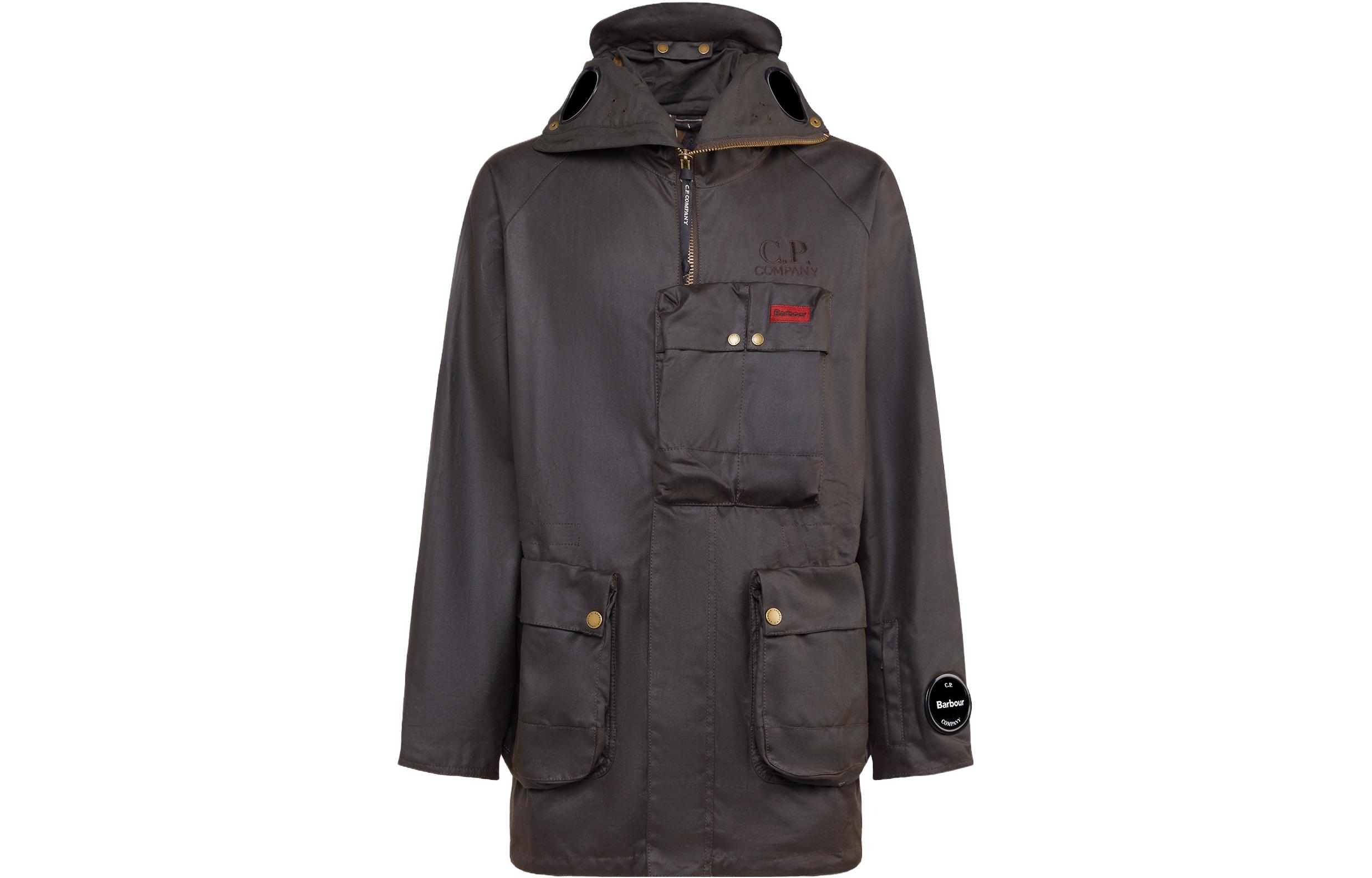 C.P. Company Brown Jacket with Logo Embroidery Patch CSOW020A006240A393