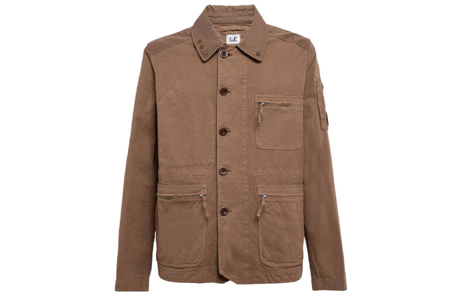 C.P. Company Brown Long-Sleeve Single-Breasted Jacket 14CMOW245A006354G