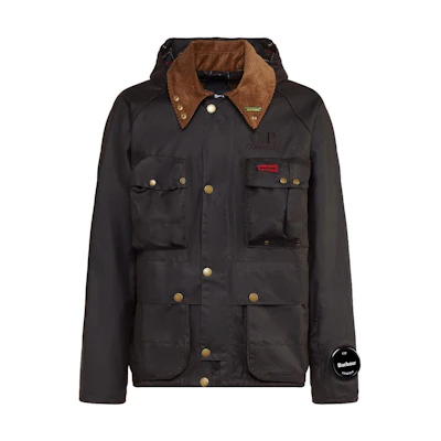 C.P. Company Brown Raglan Jacket with Embroidered Logo Patch CSOW018A006240A393