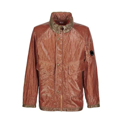 C.P. Company Brown Short Jacket with Concealed Hood and Drop Shoulders 14CMOW177A006206G330