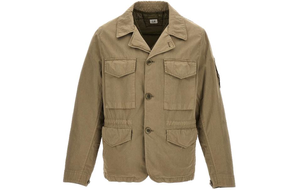 C.P. Company Brown Single-Breasted Long-Sleeve Collared Jacket 15CMOW277A005966G335