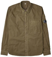 C.P. Company Brown Slim Fit Zip-Up Jacket with Plain Collar 14CMSH121A002824G339 C.P. Company Brown Slim Fit Zip-Up Jacket with Plain Collar 14CMSH121A002824G339