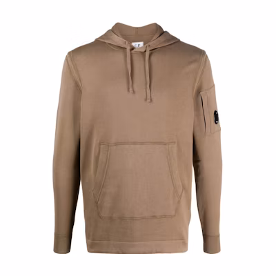 C.P. Company Brown Solid Color Long-Sleeve Hoodie 14CMKN030A006262G-339