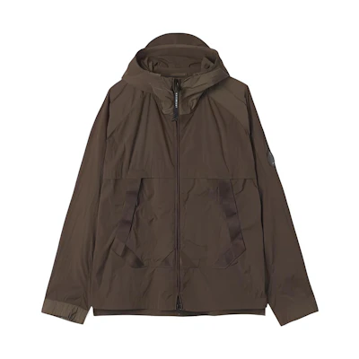 C.P. Company Brown Solid Zip-Up Hoodie Jacket 12CMOW203A005904G683