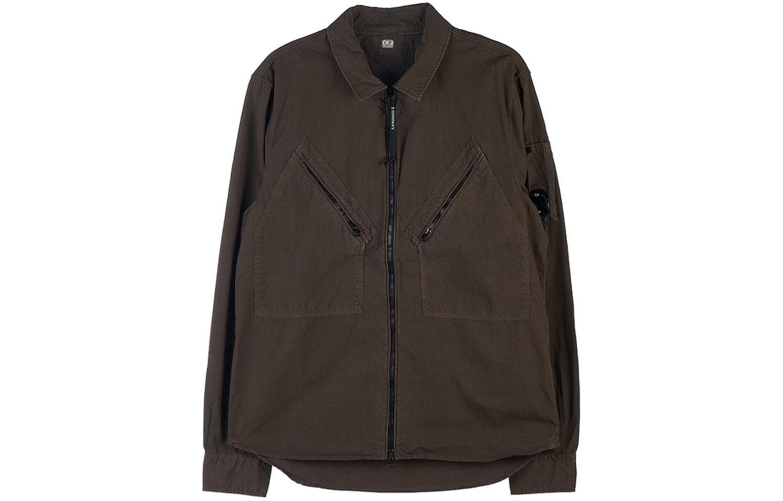 C.P. Company Brown Zip-Up Casual Long-Sleeve Jacket 12CMSH236A006272G683