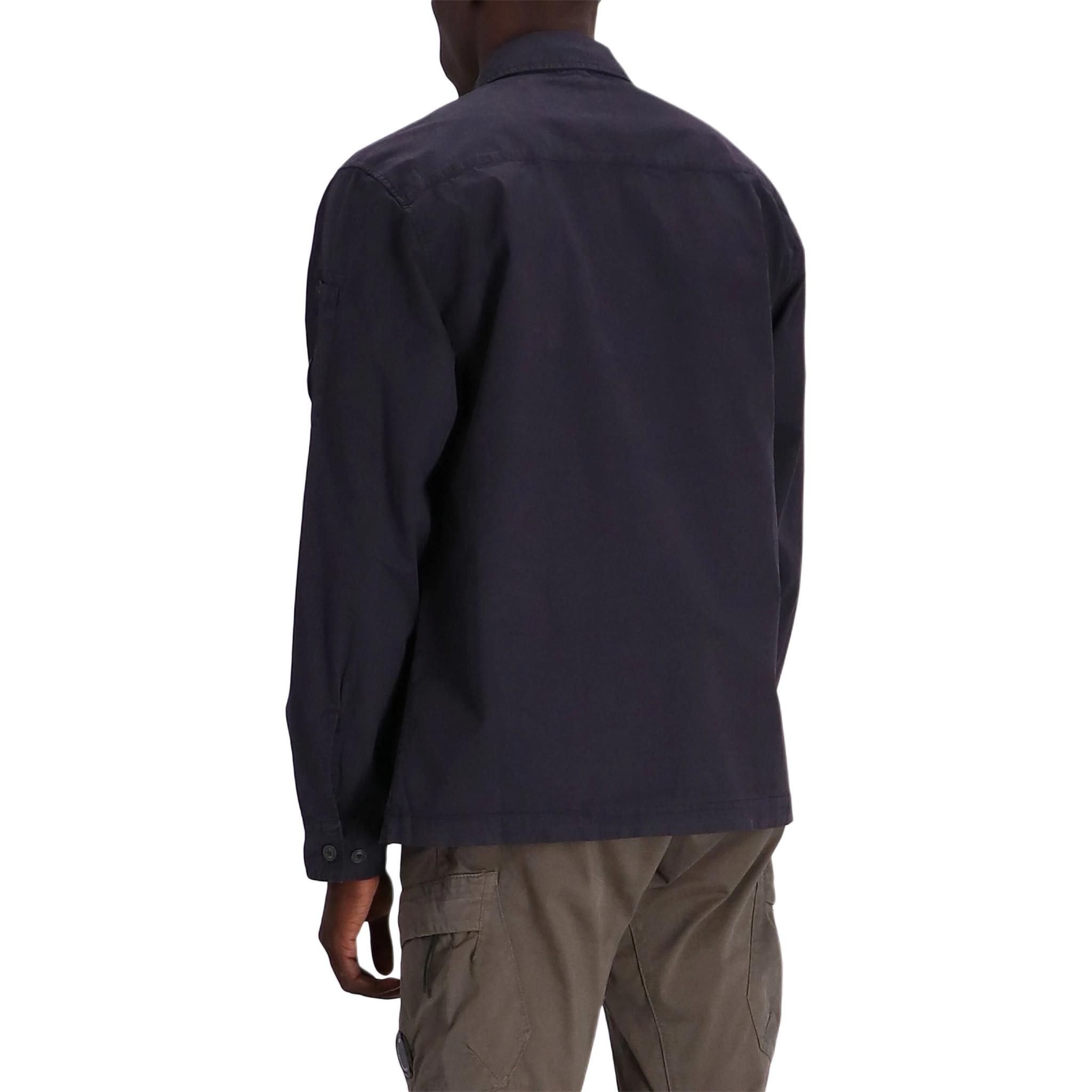 Shop Kemeja Lengan Panjang C.P. Company Deep Purple dengan Kancing Depan CMOS126A110143G-799