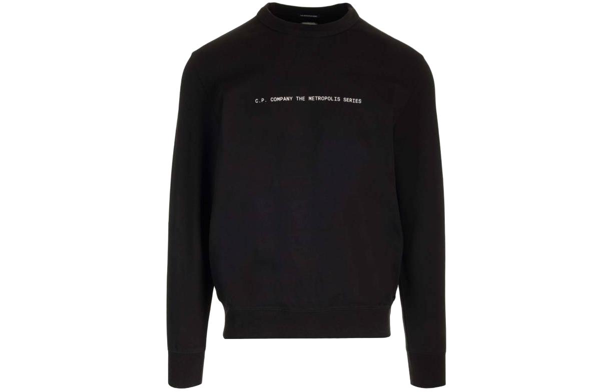 C.P. Company Casual Letter Print Crewneck Sweatshirt Black 16CLSS040A006452W999