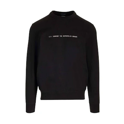 C.P. Company Casual Letter Print Crewneck Sweatshirt Black 16CLSS040A006452W999