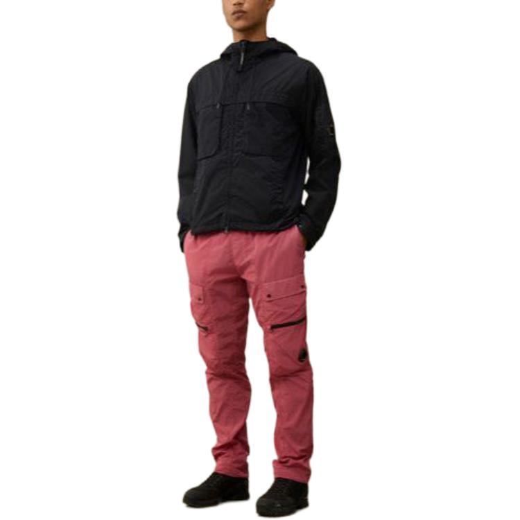 Shop C.P. カンパニー クロム-R フーディッド ジャケット ブラック フルジップ コート. 16CMOW036A005904G888