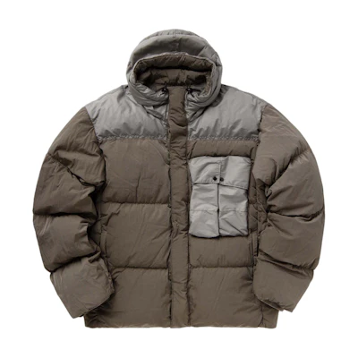 C.P. Company Colorblock Zip Hoodie Jacket in Khaki CMOW032A006369M359