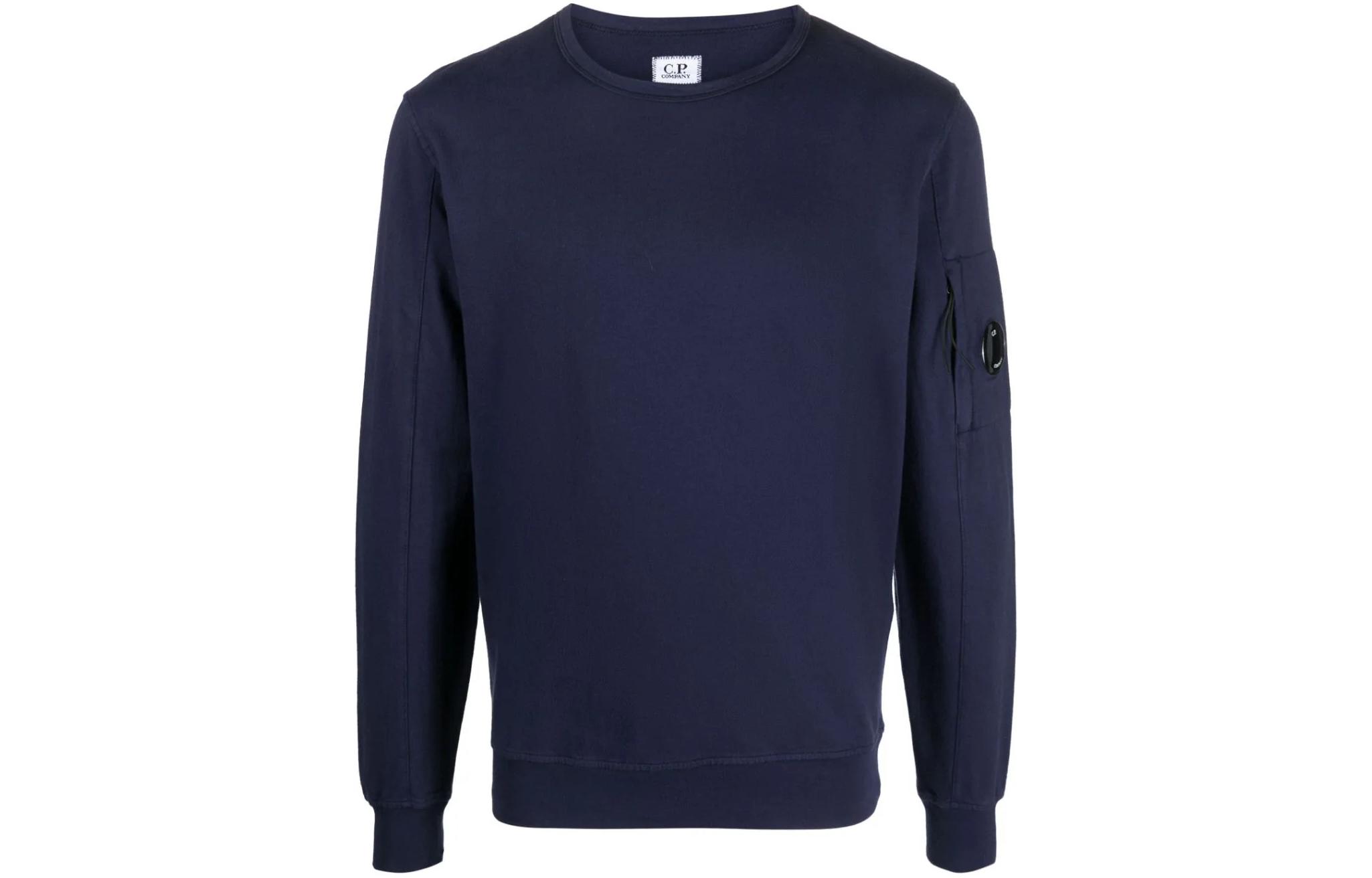 C.P. Company Crewneck Logo Pullover Sweatshirt Deep Blue 14CMSS032A002246G868