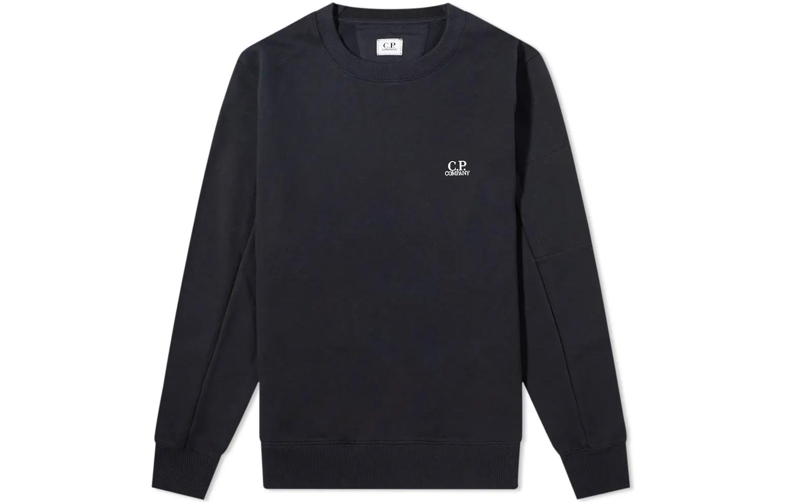 C.P. Company Crewneck Sweatshirt with Solid Color Logo Embroidery 11CMSS055B-005086W-888