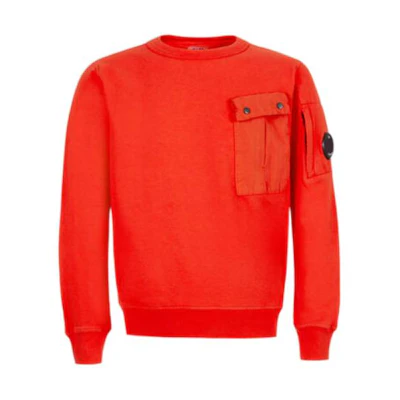 C.P. Company Crewneck Sweatshirt with Solid Color and Chest Pocket 12CKSS045C002246M455