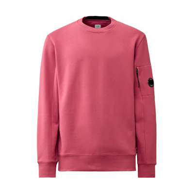 C.P. Company Diagonal Raised Fleece Crewneck Sweatshirt Pink Long Sleeve 16CMSS022A005086W577