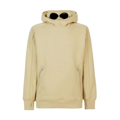 C.P. Company Diagonal Raised Fleece Goggle Hoodie Yellow SS23 Pullover 15CMSS080A005086W317