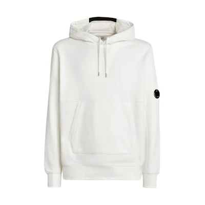 C.P. Company Diagonal Raised Fleece Hoodie Unisex Gauze White 15CMSS023A005086W103
