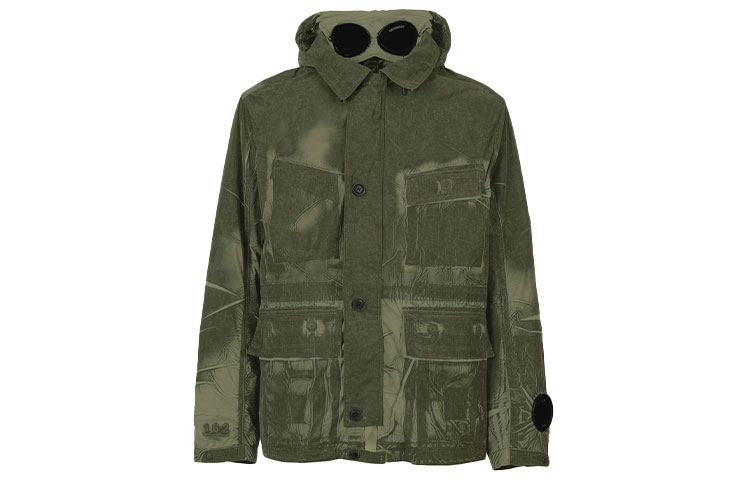 C.P. Company Distressed Goggle Military Jacket - Army Green 11CMOW206A005990P-665