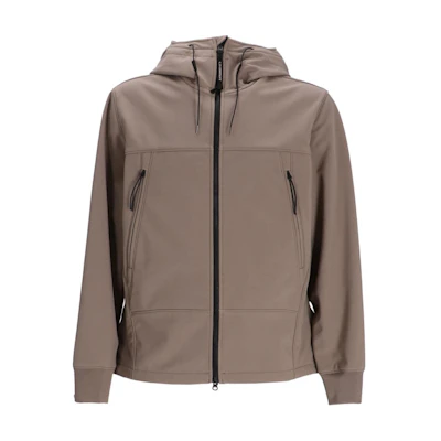 C.P. Company Drawstring Hooded Zip-Up Jacket Grey Taupe CMOW012A006097A-Grey