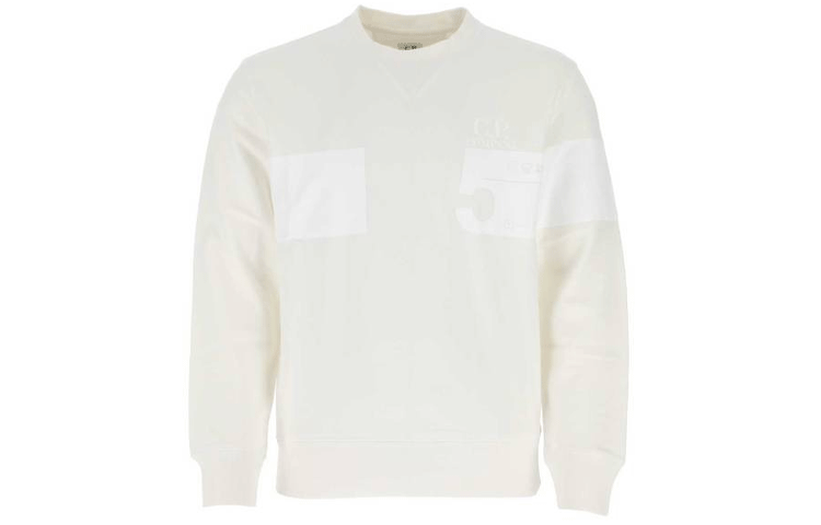 C.P. Company Embossed Long-Sleeve Pullover Sweatshirt White 08CMSS135A005673W-103