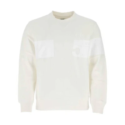 C.P. Company Embossed Long-Sleeve Pullover Sweatshirt White 08CMSS135A005673W-103