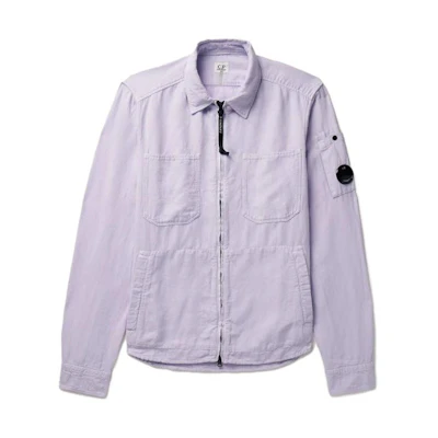 C.P. Company Fitted Solid Zip-Up Collared Jacket Purple 1647597309977081
