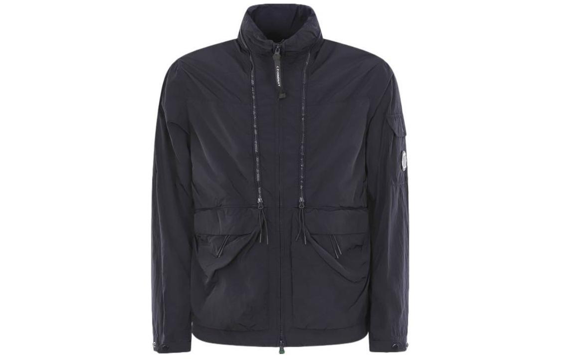 C.P. Company Fitted Zip-Up High Collar Jacket Deep Navy Blue 16CMOW012A005904G888
