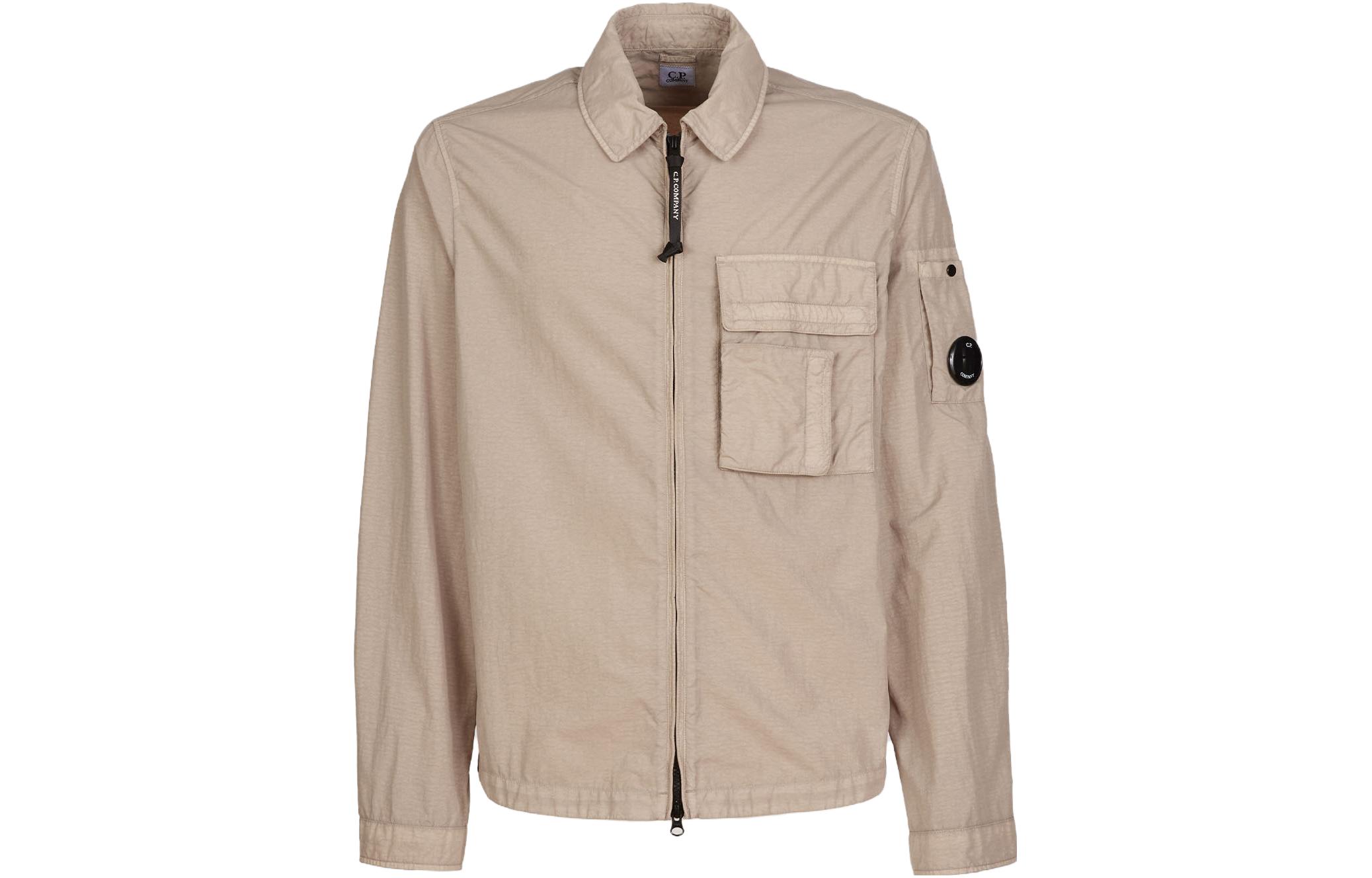 C.P. Company Flat Nylon Zipped Jacket Brown 14CMOS101A005991G330