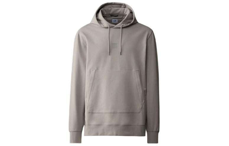 C.P. Company Fleece Logo Hoodie Light Grey CLSS366A006452W913