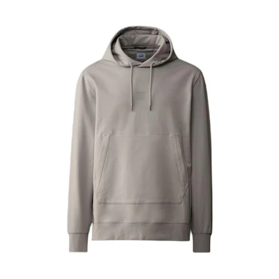 C.P. Company Fleece Logo Hoodie Light Grey CLSS366A006452W913