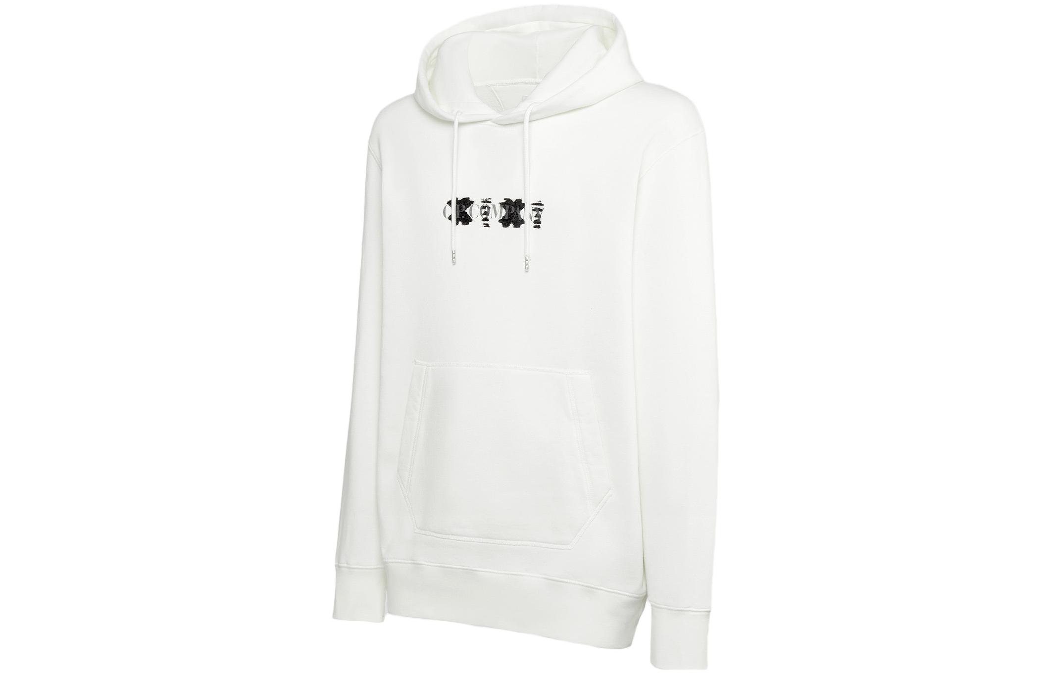 C.P. Company Fleece Logo Hoodie White () CMSS359A005623G103