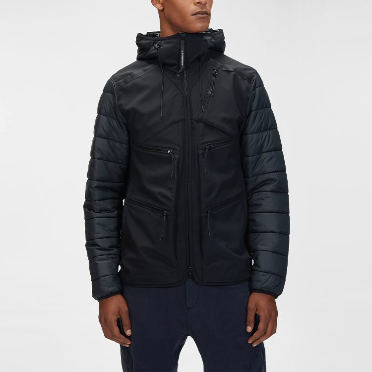 Sizing C.P. カンパニー FW21 ブラック 防風 マルチポケット パッチワーク フードジャケット 11CMOW106A006097M999-48