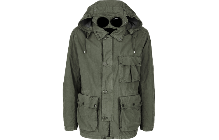 C.P. Company FW21 Army Green Multi-Pocket Hooded Jacket 11CMOW208A005966G-665